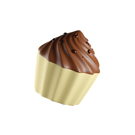 Chocolate Cup Cake  3D Icon