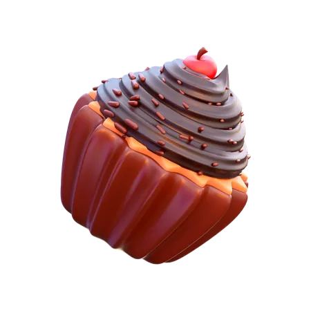 Chocolate Cupcake  3D Icon