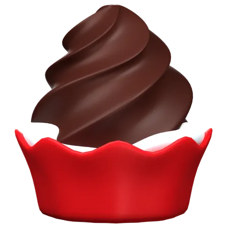 Chocolate Cupcake 3 D Icon Illustration 3D Icon