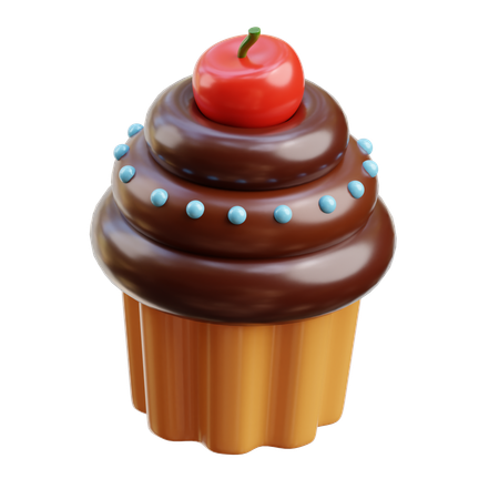 Chocolate  cupcake  3D Icon