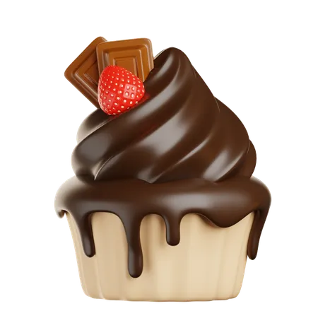 Chocolate Cupcake  3D Icon
