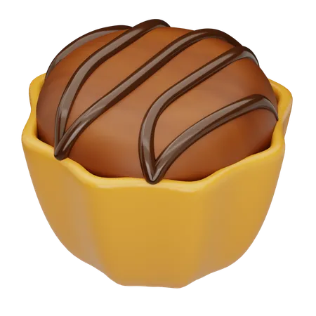 チョコレートカップケーキ  3D Icon