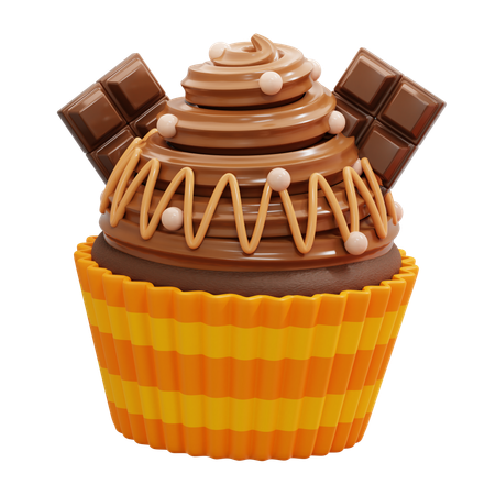 チョコレートカップケーキ  3D Icon