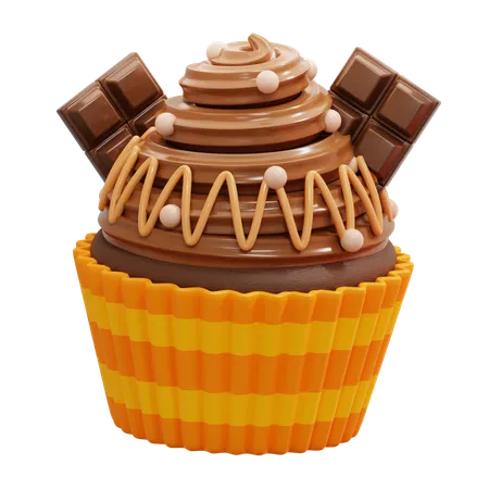 チョコレートカップケーキ  3D Icon