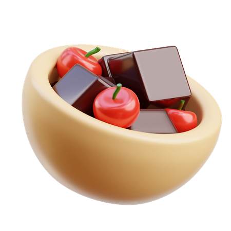 チョコレートカップケーキ  3D Icon