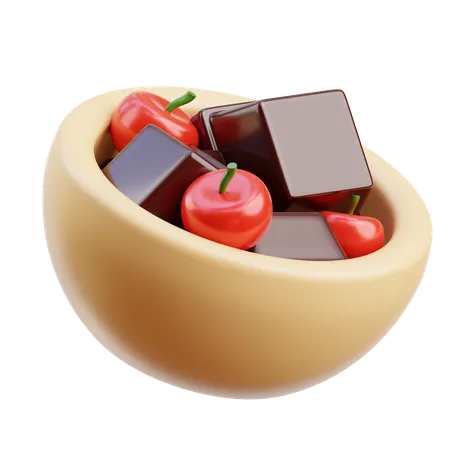 チョコレートカップケーキ  3D Icon