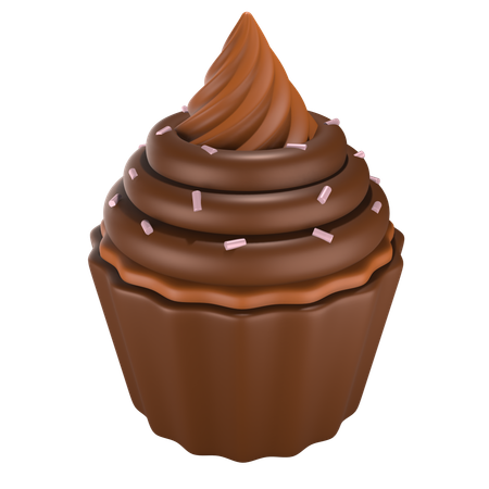 チョコレートカップケーキ  3D Icon