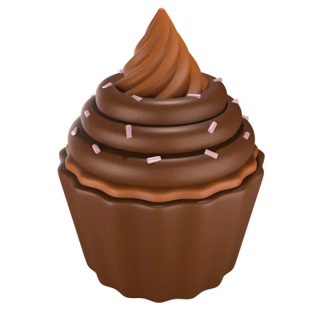 チョコレートカップケーキ  3D Icon