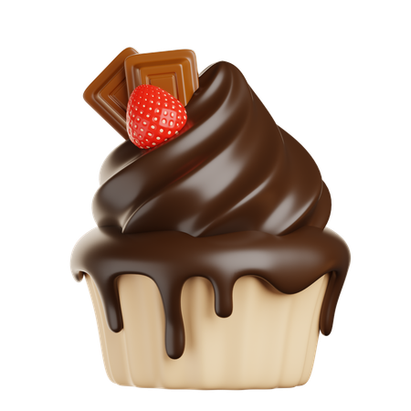 Chocolate Cupcake  3D Icon