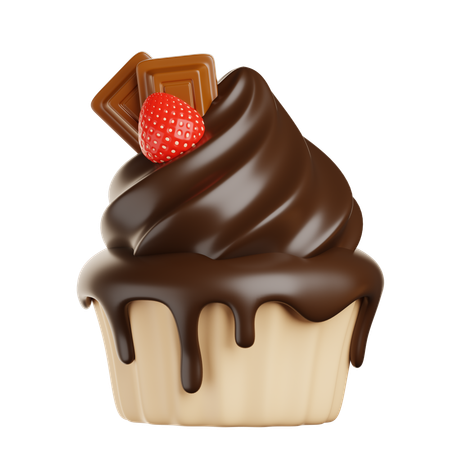 Chocolate Cupcake  3D Icon