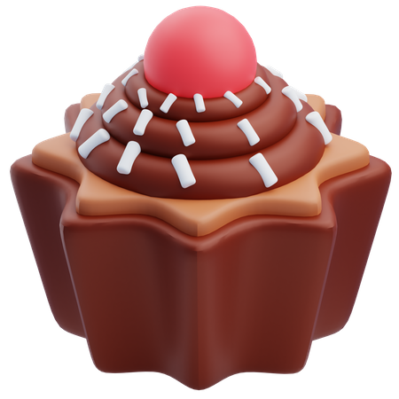 Chocolate Cupcake  3D Icon