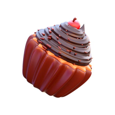 Chocolate Cupcake  3D Icon