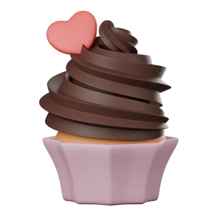 Chocolate Cupcake  3D Icon