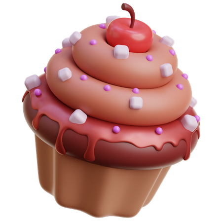 Chocolate Cupcake  3D Icon