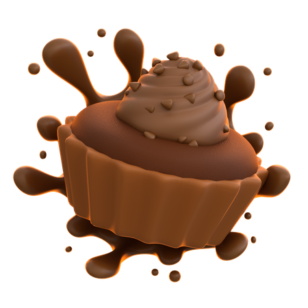 Chocolate Cupcake  3D Icon