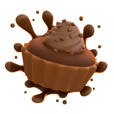 Chocolate Cupcake  3D Icon