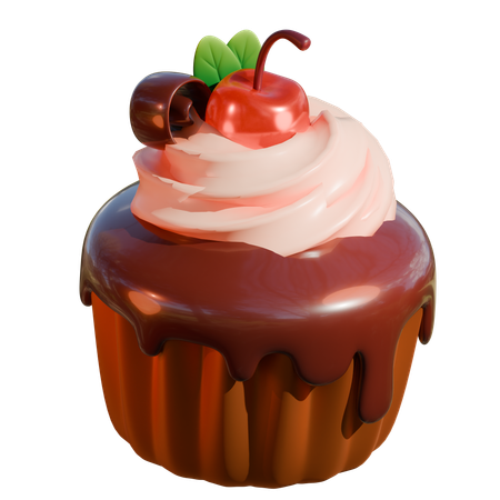 Chocolate Cupcake  3D Icon