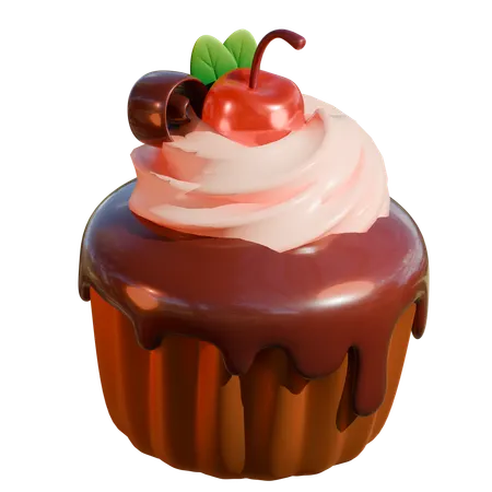 Chocolate Cupcake  3D Icon