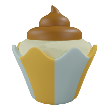 Chocolate Cupcake  3D Illustration