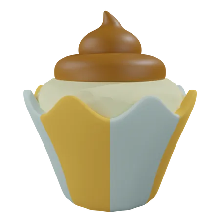 Chocolate Cupcake  3D Illustration