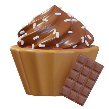 Chocolate Cupcake 3D Icon