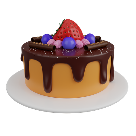 Chocolate dip cake  3D Icon