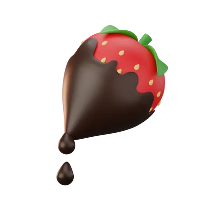 Chocolate Dipped Strawberry  3D Icon