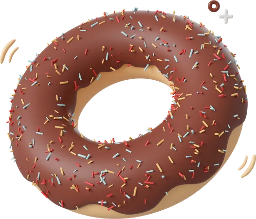 Chocolate Donut 3D Icon