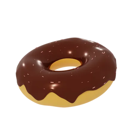 3 D Chocolate Donut Illustration Object 3D Icon