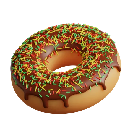 Donut 3 D With Sprinkles Illustration 3D Icon
