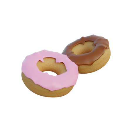 Chocolate Donuts 3D Illustration