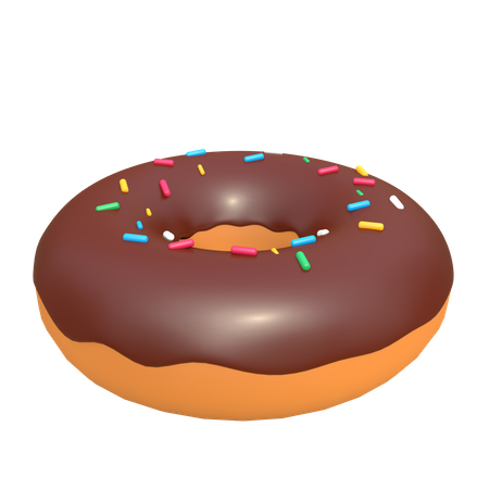 Chocolate Doughnut  3D Illustration