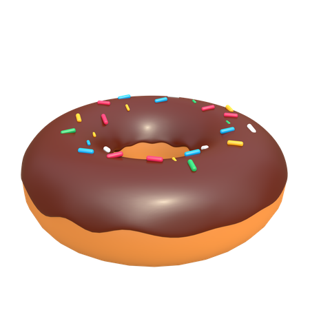 Chocolate Doughnut 3D Illustration