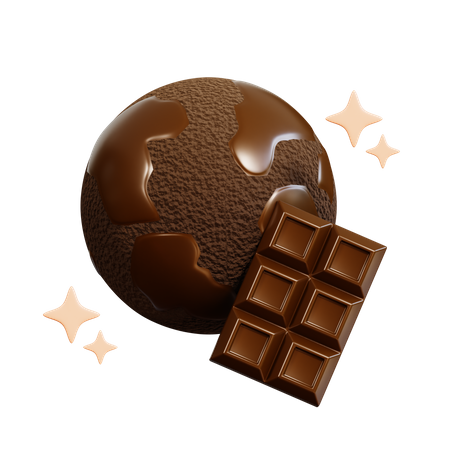 Chocolate Earth  3D Icon
