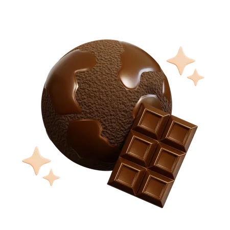 Chocolate Earth  3D Icon