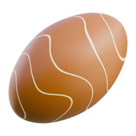 Chocolate Egg With Lines  3D Icon