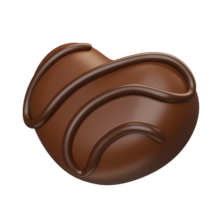 Chocolate em formato de coração  3D Icon