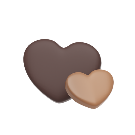 Chocolate em formato de coração  3D Icon