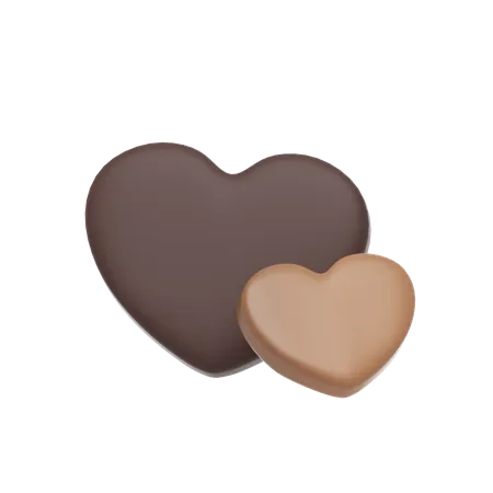 Chocolate em formato de coração  3D Icon