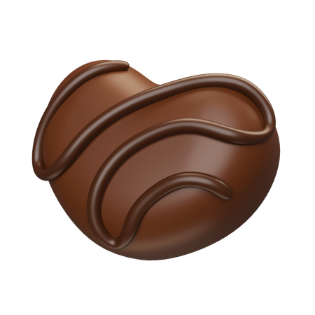 Chocolate en forma de corazon  3D Icon