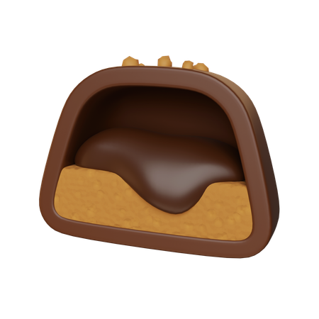 Corte transversal de chocolate fatiado  3D Icon