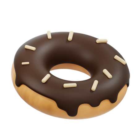 Chocolate Glazed Donut  3D Icon