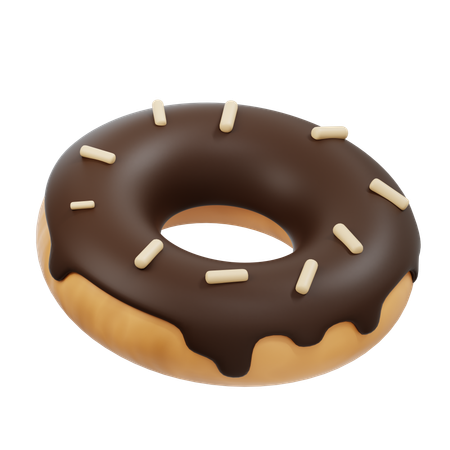 Chocolate Glazed Donut  3D Icon