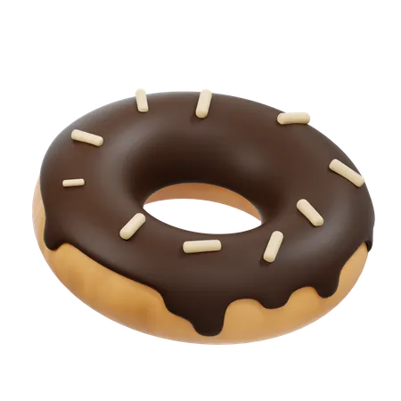 Chocolate Glazed Donut  3D Icon