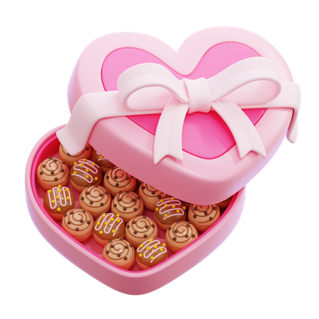 チョコレートハートボックス  3D Icon