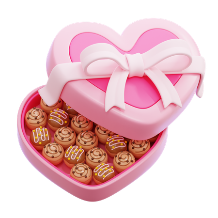 Chocolate Heart Box  3D Icon