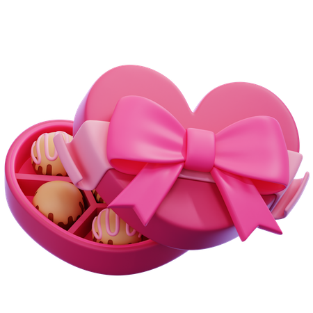 Chocolate Heart Box  3D Icon