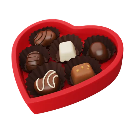 Chocolate Heart Shaped Box  3D Icon