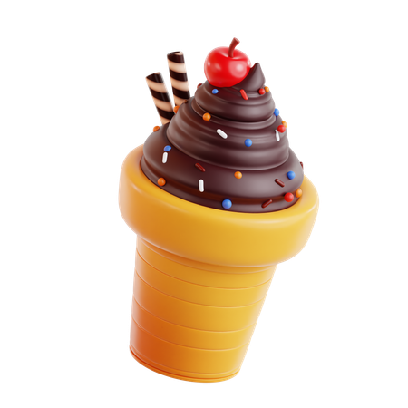 Chocolate ice cream  3D Icon
