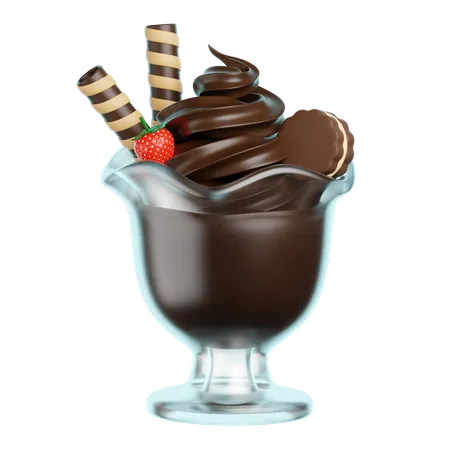 Chocolate Ice Cream  3D Icon